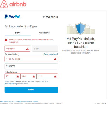 Was Kann Ich Bei Diesem Fehler Von Paypal Machen Werd Von Meiner Urlaubsbuch Seite Dorthin Weitergeleitet Aber Komm Nicht Zu Meinen Konto Urlaub