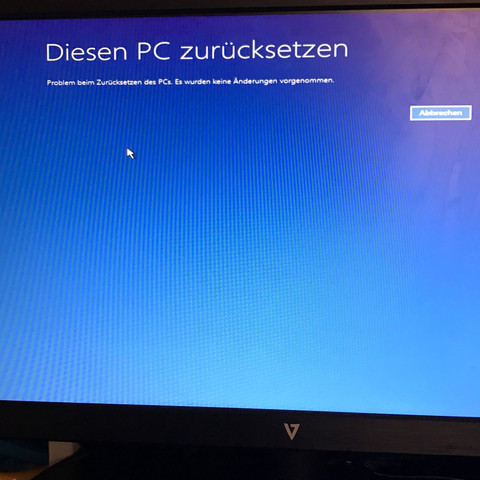 Zurücksetzen nicht möglich - (Computer, Reparatur, defekt)