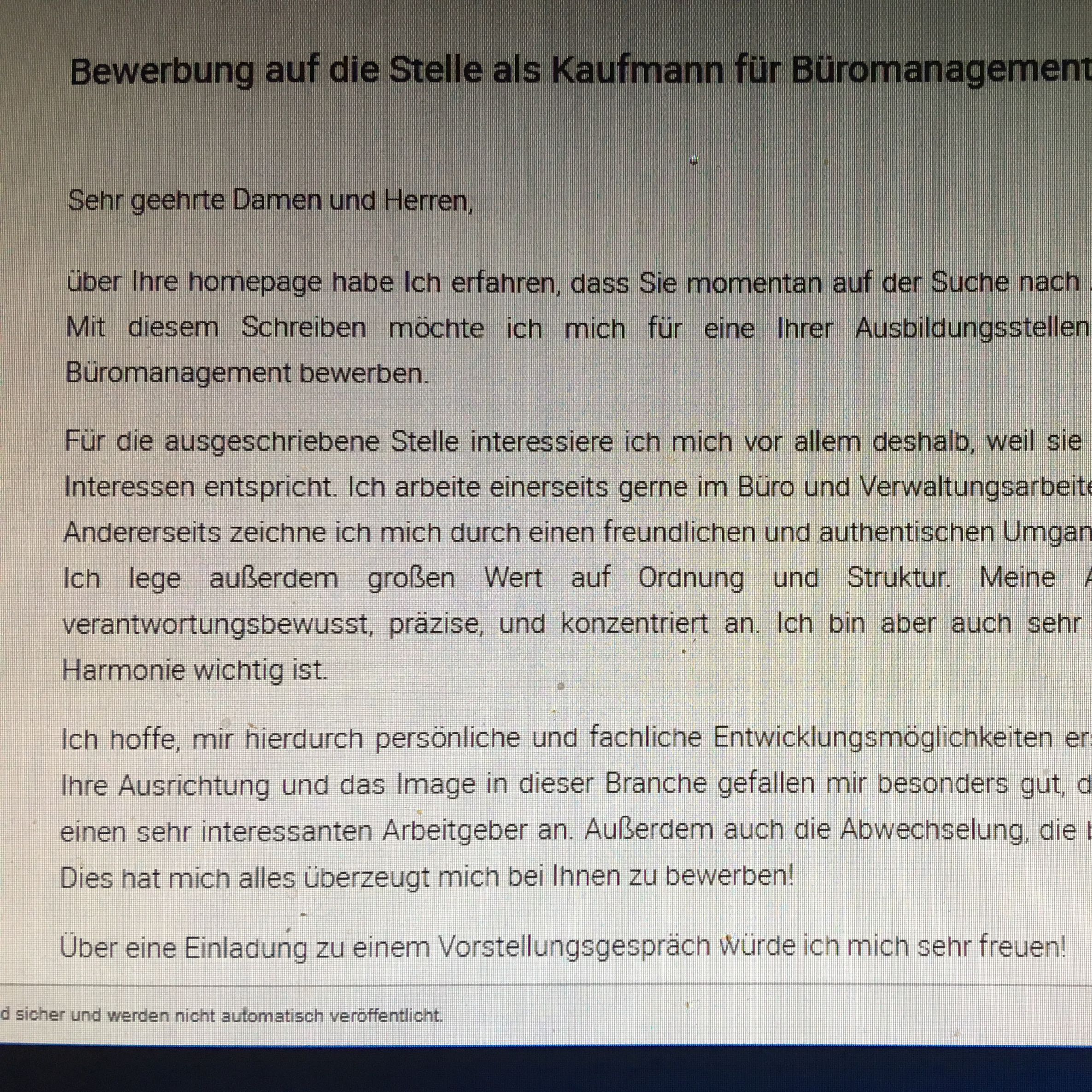 Was Konnte Ich An Meiner Bewerbung Genau Verbessern Oder Was Genau Schreiben Schule Ausbildung Und Studium Ausbildung