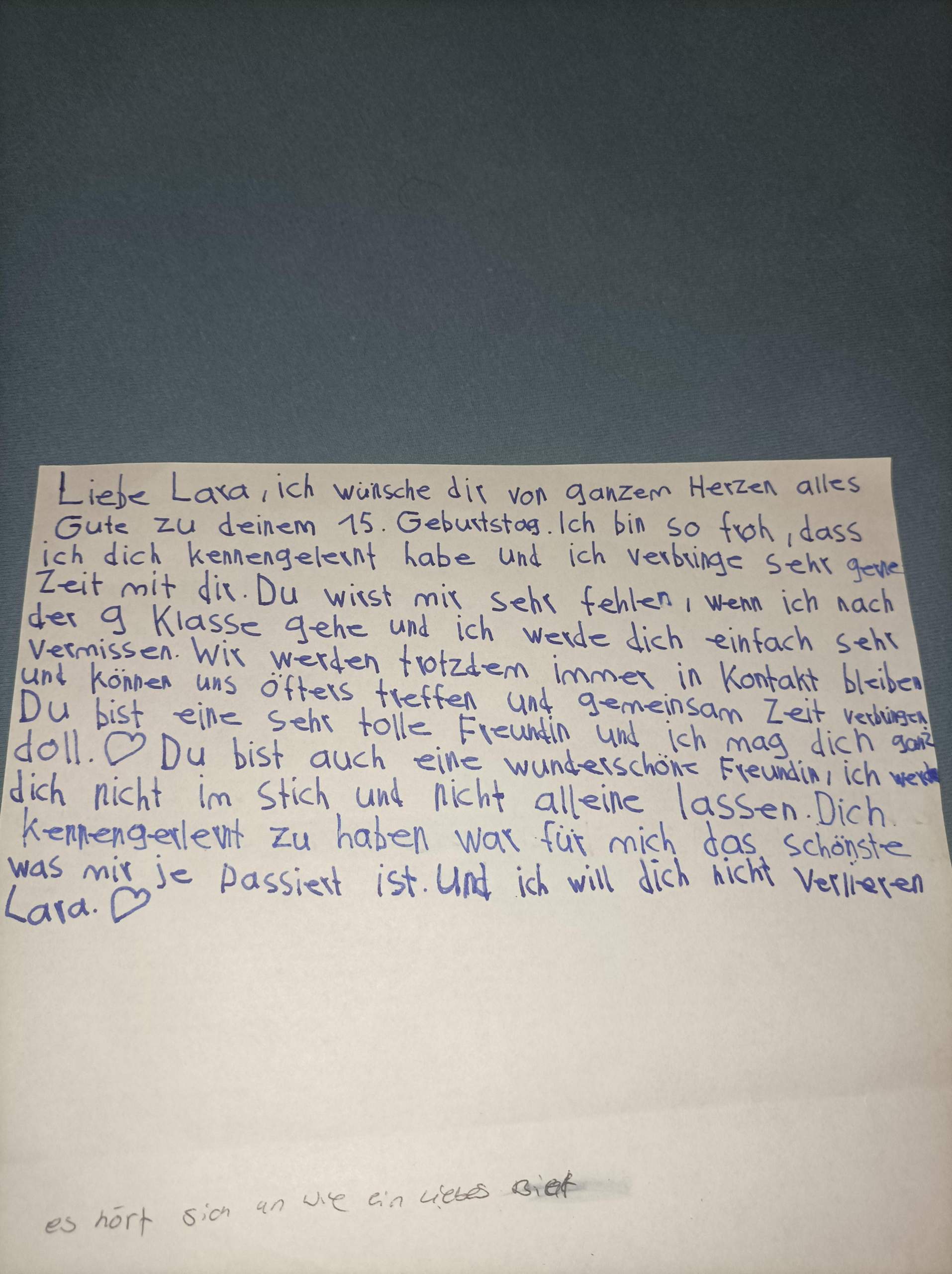 Was könnte ich noch auf diesen Liebesbrief schreiben was süßes dazu schreiben damit der