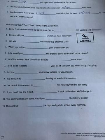 Was Kommt In Die Lucken Englisch Schule