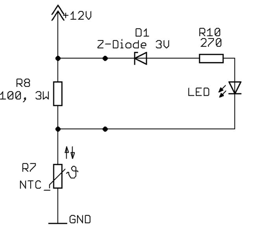 was macht die Z-Diode bei einer LED mit variablen Widerstand?
