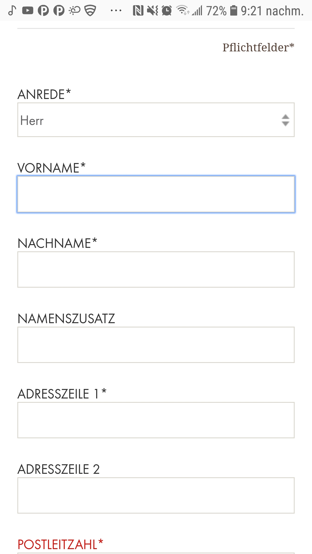 Was muss ich da eingeben bei der adresse? shoppen)