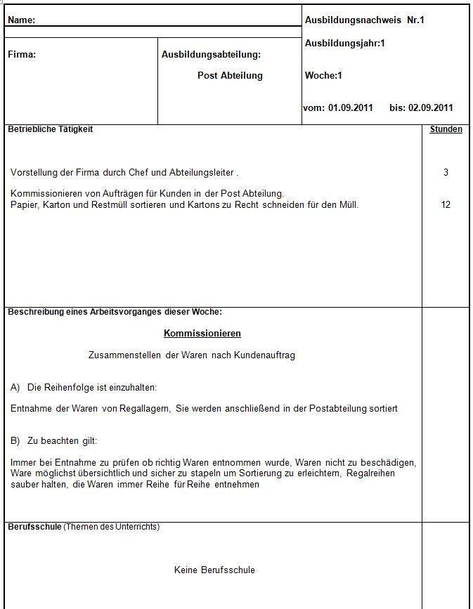 Was Muss In Einem Berichtsheft Enthalten Sein Arbeit Beruf Ausbildung