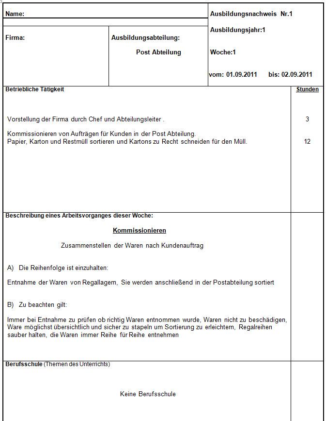 Was Muss In Einem Berichtsheft Enthalten Sein Arbeit Beruf Ausbildung Ihk Wochenberichte
