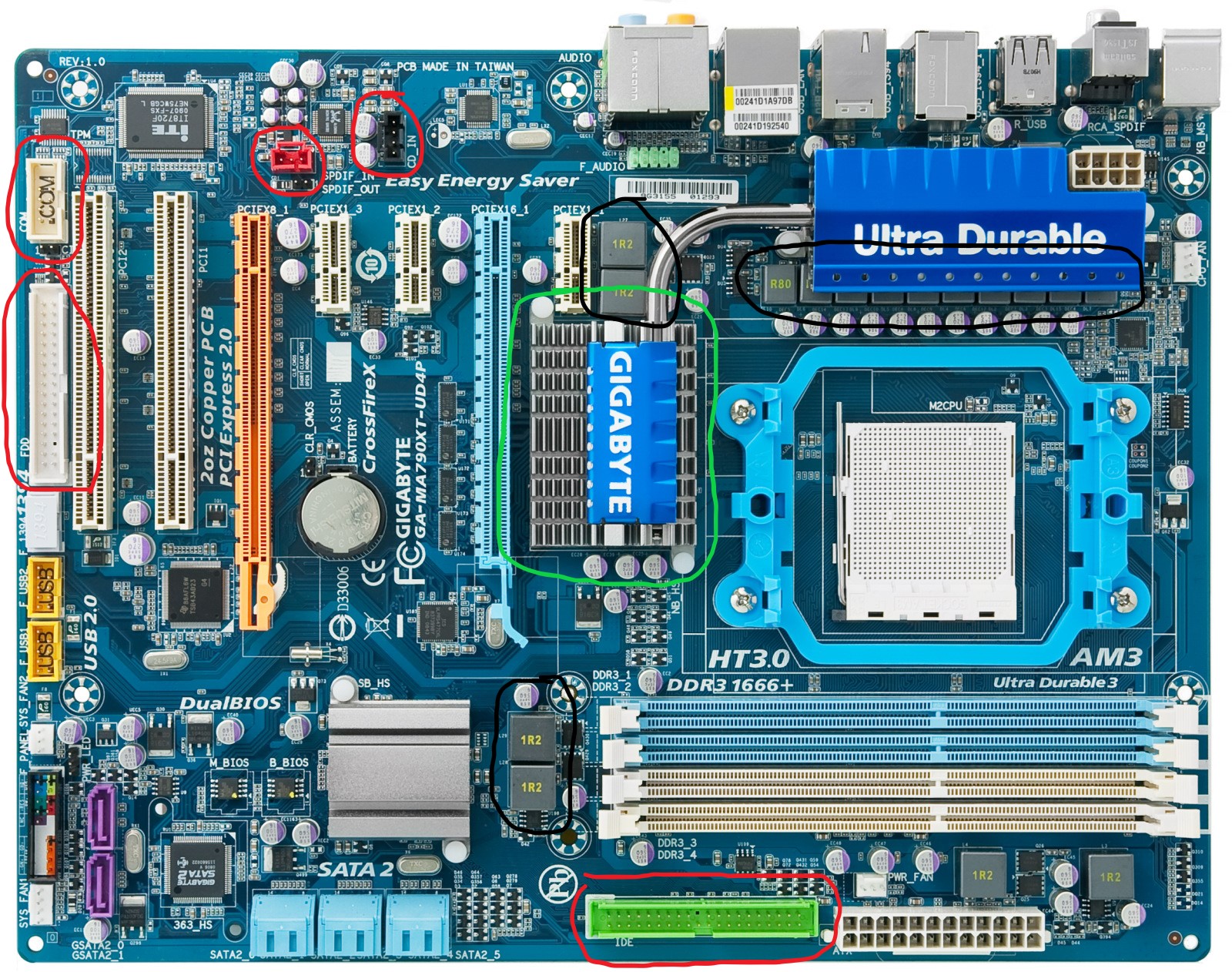 Was sind das für Anschlüsse auf dem Motherboard? (PC, Hardware)