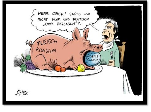 Was Sind Die Aussagen Dieser Karikatur Erdkunde Blaetter Massentierhaltung