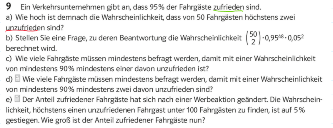 Was sind die Schritte zur Berechnung der 9e? (rechnen, Funktion ...