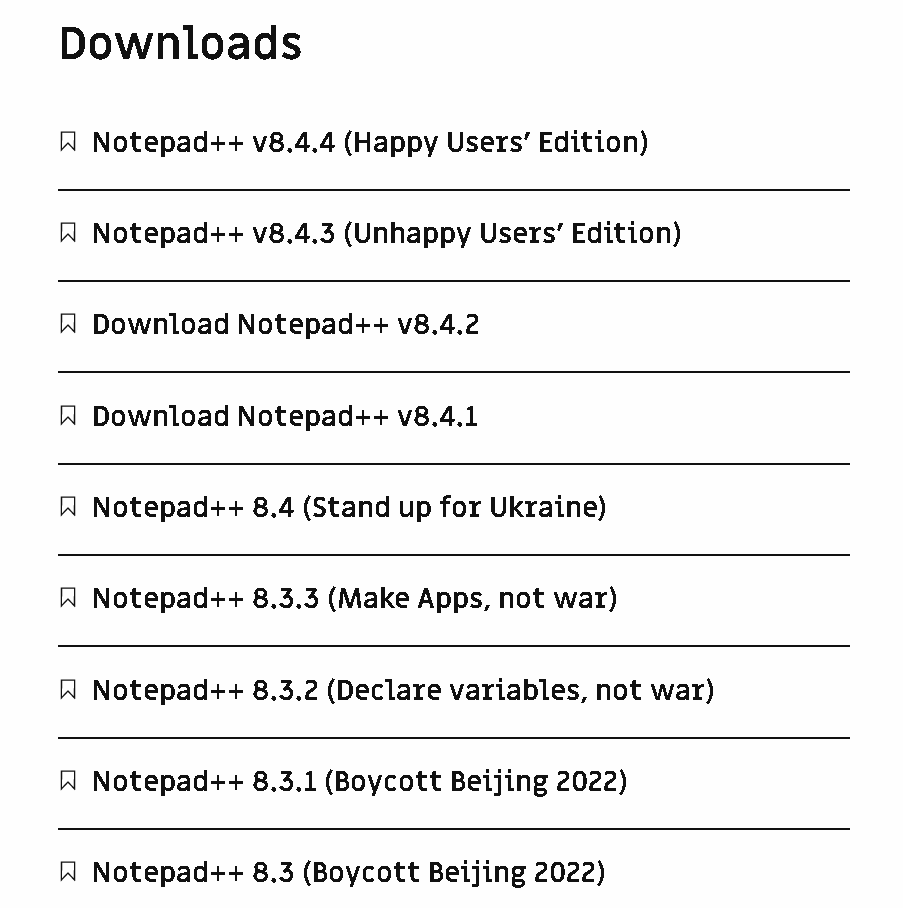 Was sind diese "anderen" Notepad++ Versionen? notepadplusplus)