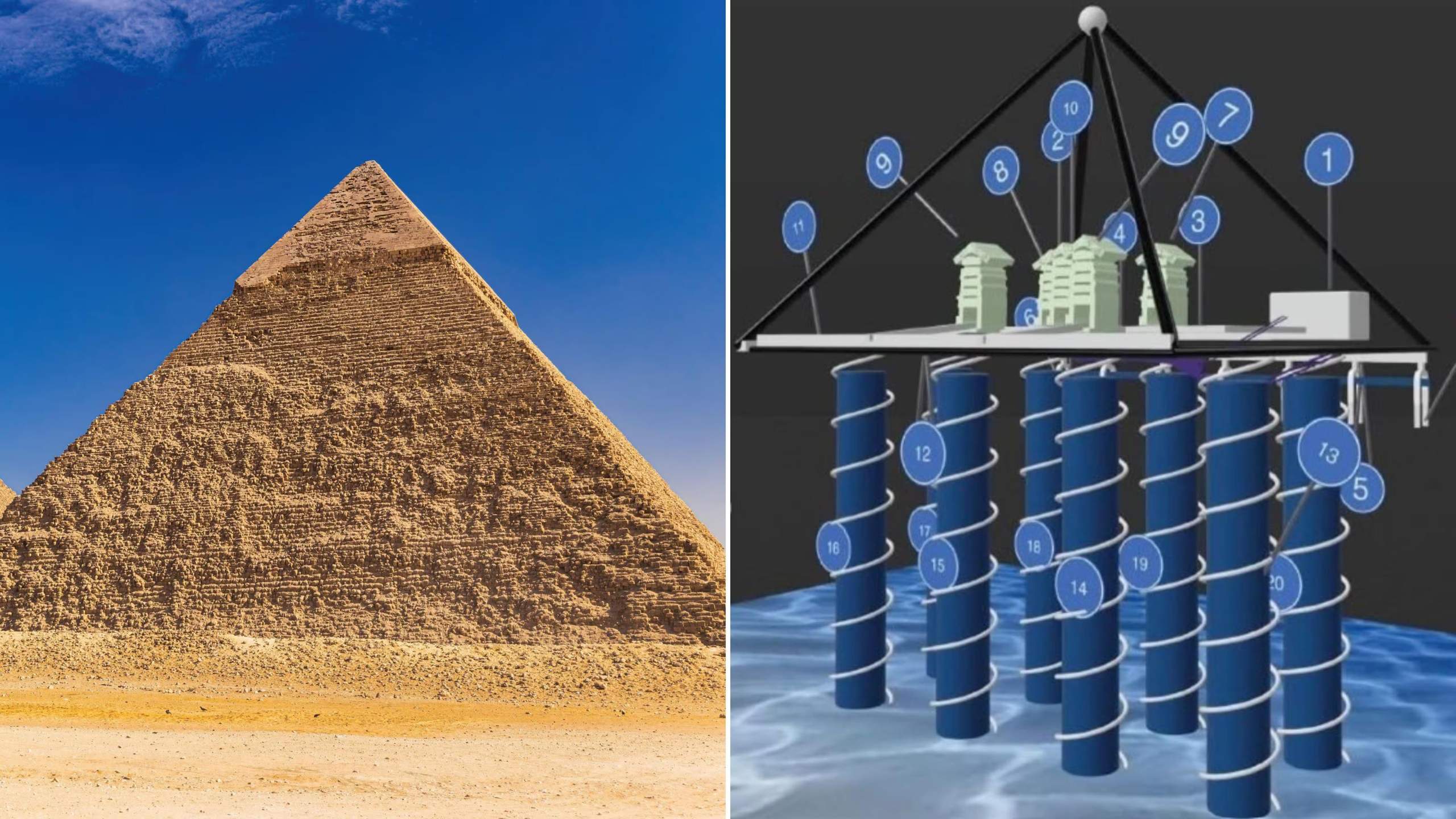 Was sind diese Strukturen unter den Pyramiden? (Architektur, Aliens ...