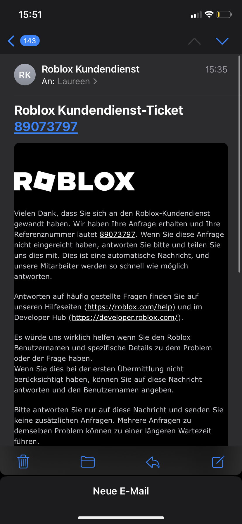 Was soll ich machen roblox Account