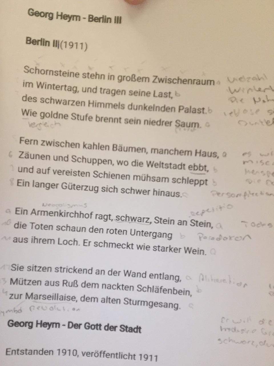 Was Versteht Man Unter Dem Gedicht Schule Deutsch Gedichtinterpretation