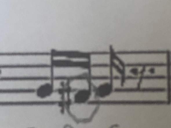 Was wären diese Violinen Noten in Bass Noten ungeschrieben?