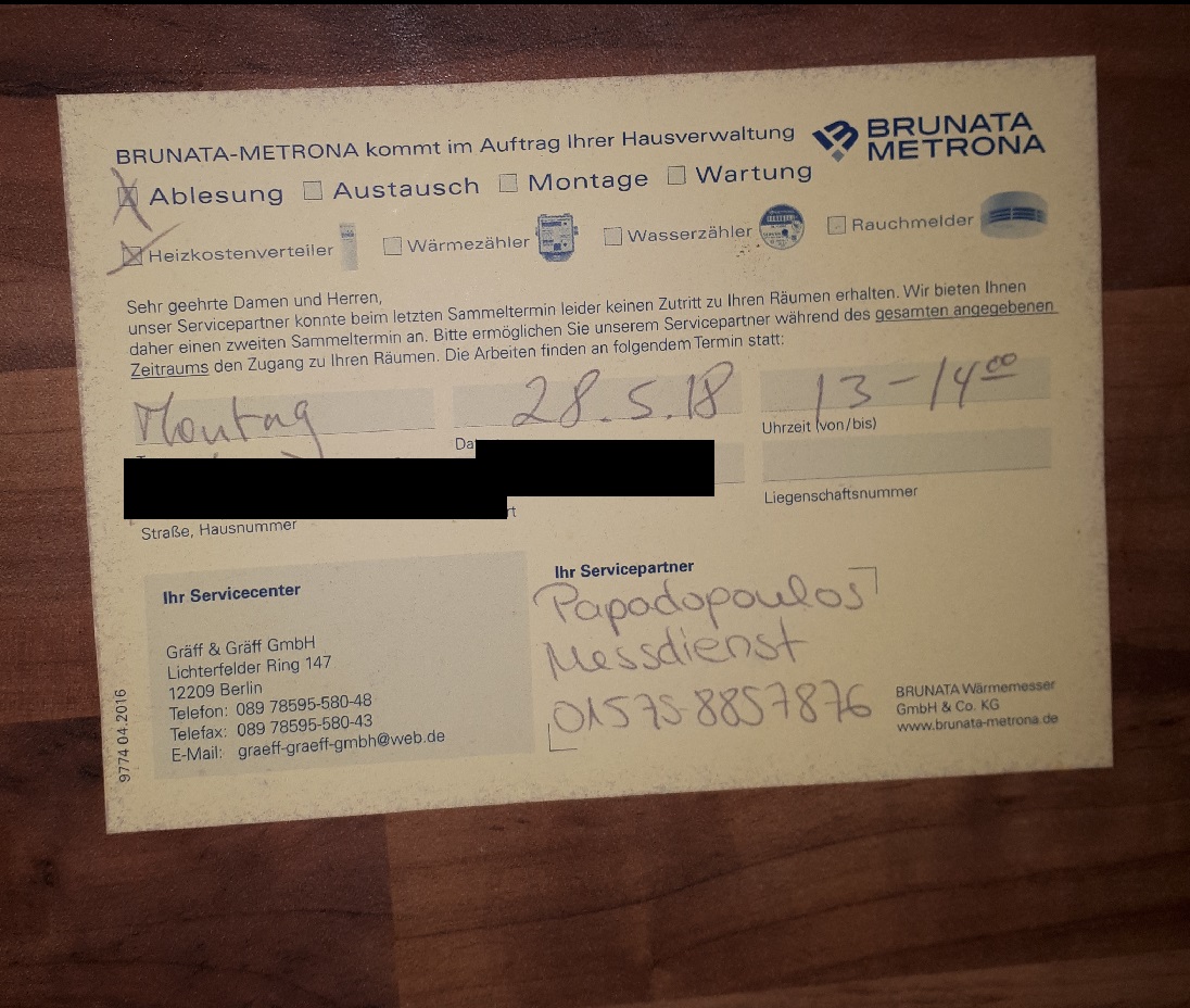 Was Will Der Bei Mir Ablesen Heizung Bild Wohnung Strom