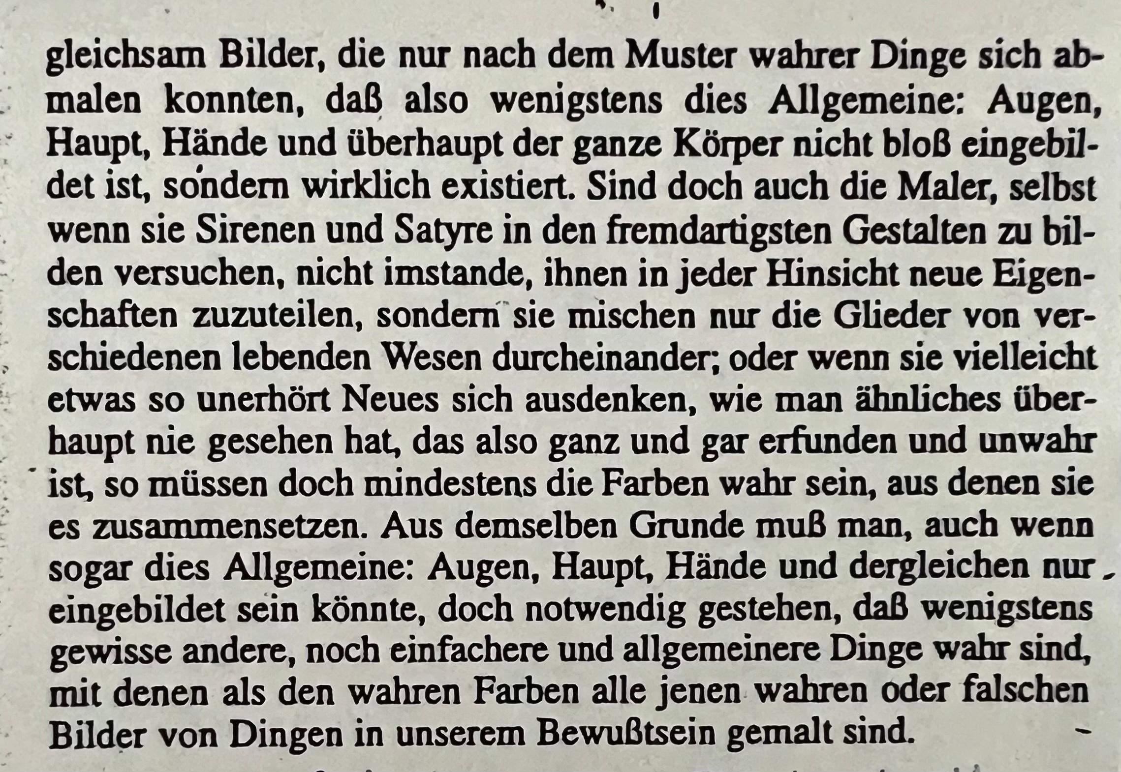 Was will uns René Descartes mit „woran man selbst zweifeln kann“ sagen ...