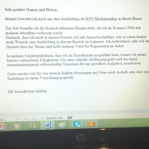Was Wurdet Ihr An Dieser Bewerbung Andern Kann Ich Es So Rausschicken Danke Im Voraus Kfz