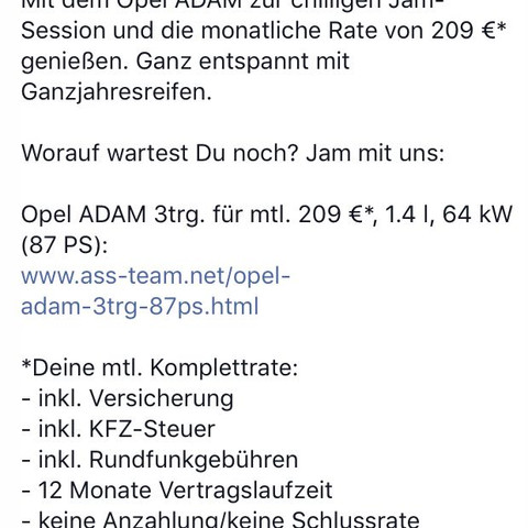Was Zahle Ich Unterm Strich Fur Den Opel Adam Auto Kaufen Finanzierung