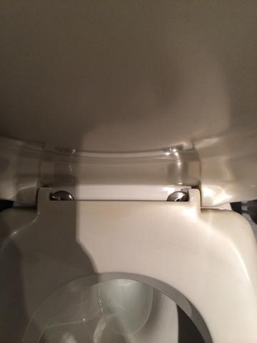 WC-Sitz teilweise aufgeklappt - (Toilette, Sanitär, wechseln)