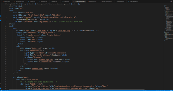 - (Webseite, HTML, Code)