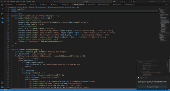 - (Webseite, HTML, Code)