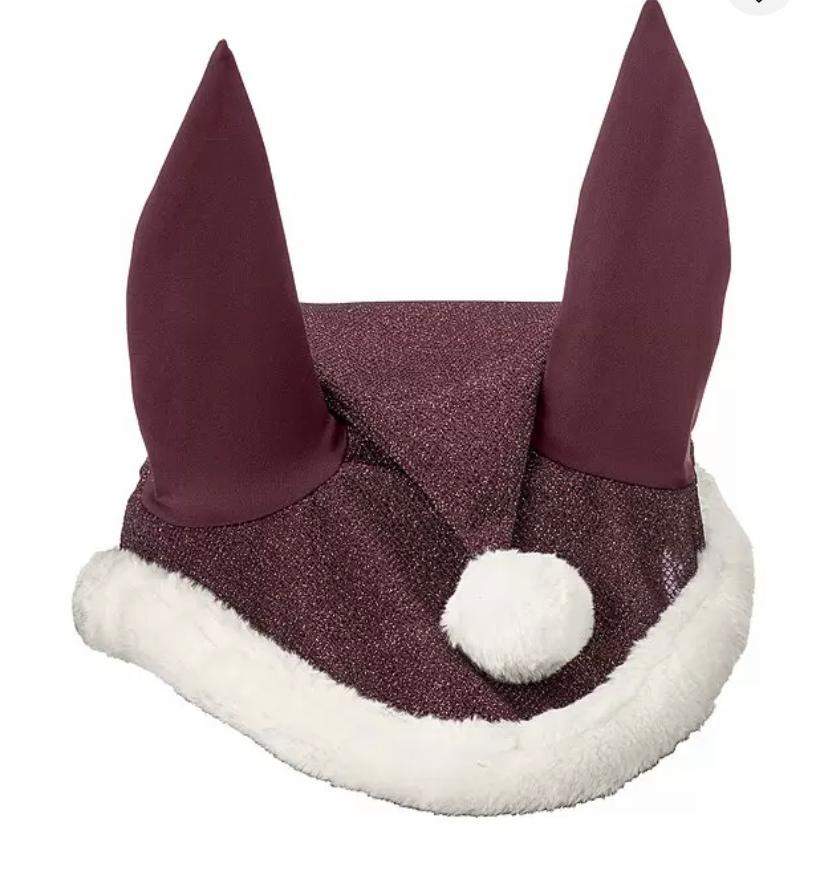 3Horses Weihnachtsmütze Für Pferde - Nikolaus-Kappe Rot/weiß Mit Bommel