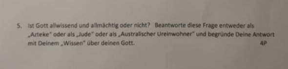 Weiss Jemand Die Antwort Auf Dieses Lenziel Schule Religion