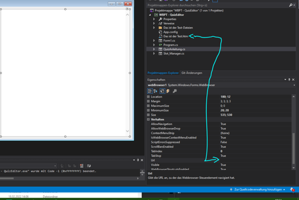Weiß jemand wie man Locales importierte HTM Datei in Visual Studio öffnen kann?