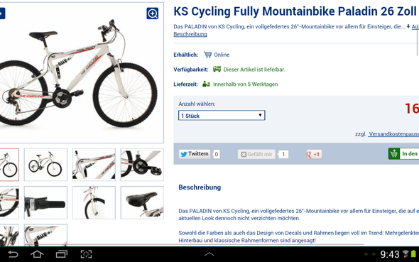 KS Cycling Fully Mountainbike Paladin 26 Zoll - (Frauen, Sport, online)