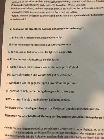 Weiß wer was mit den Aufgaben gemeint ist (Arbeitszeugnis)?