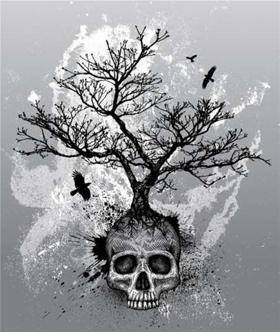 Welche Bedeutung hat ein Baum auf einem Totenkopf?
