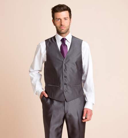 Anzug grau/silber  - (Anzug, Hemdfarbe)