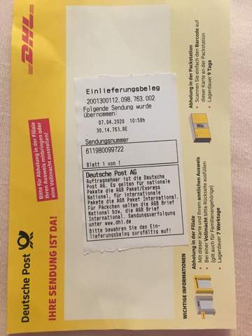 Welche Informationen Kann Man Von Dem Dhl Einlieferungsbeleg Erhalten Sendung Dhl Paket Sendungsverfolgung
