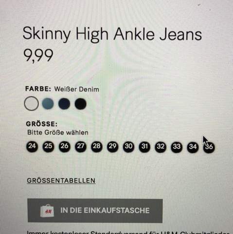 Bild mit den Größen - (Mode, Größe, Hose)