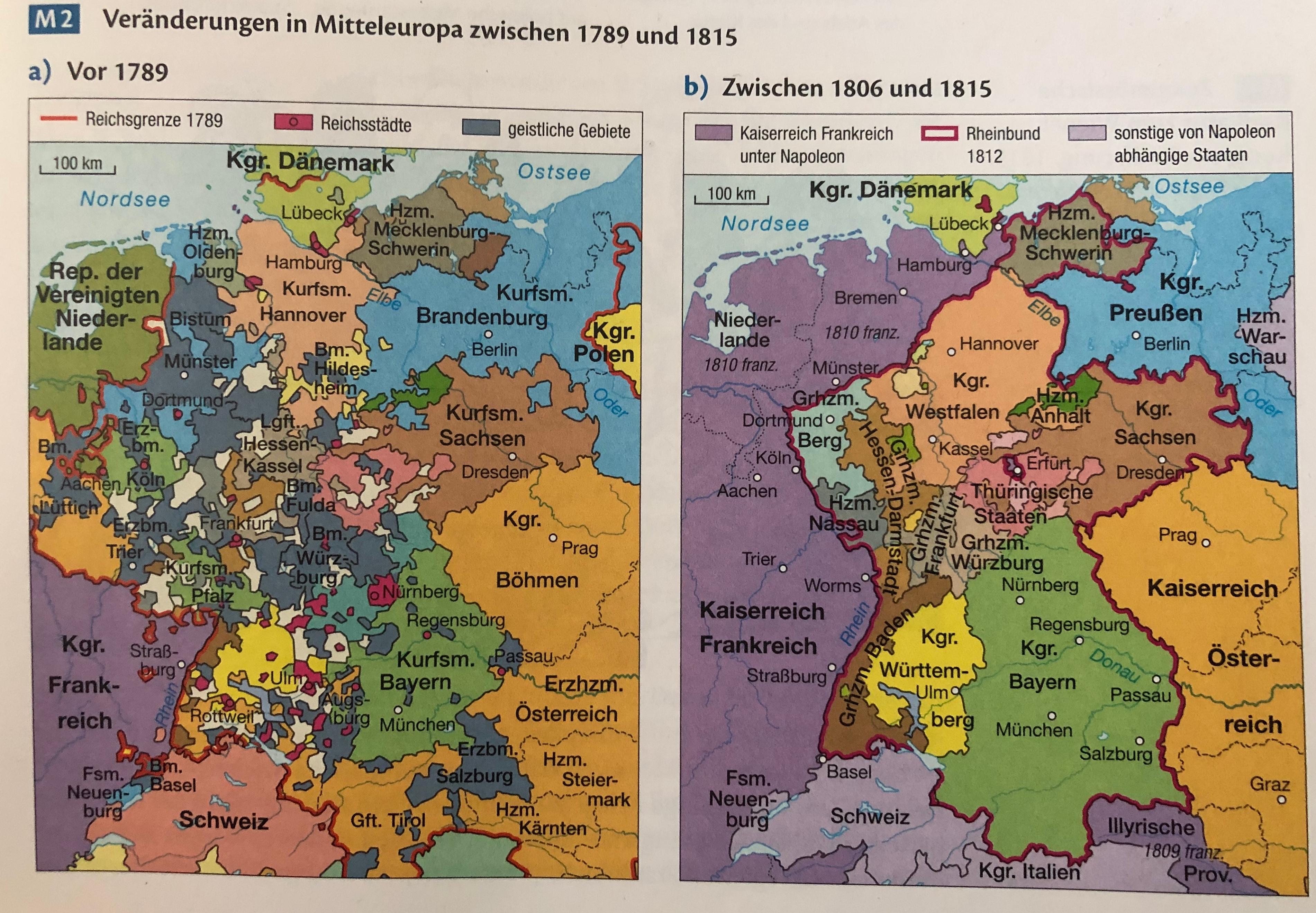 Welche Veränderung ergab sich unter Napoleons Herrschaft in Bezug der