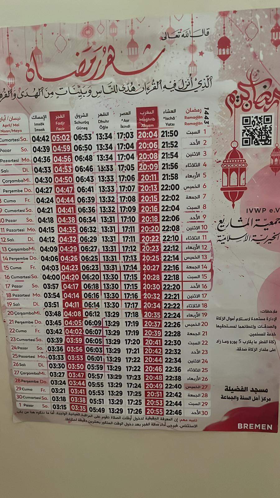 Welche Zeiten sind richtig (Ramadan Kalender)? (Religion, Islam