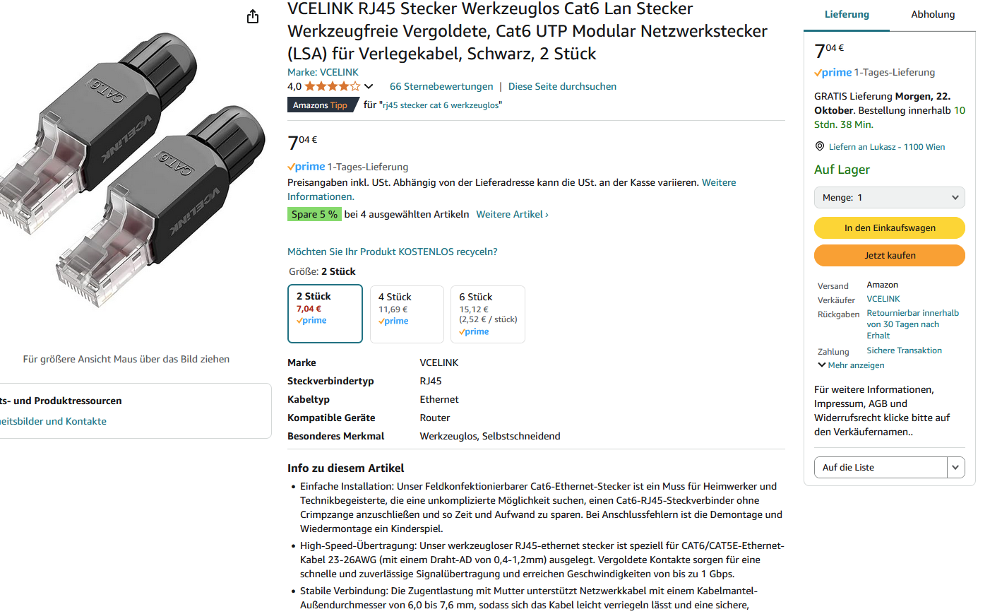 Welcher RJ45 Stecker für Patch/Verlegekabel? (Technik, Netzwerk, IT)