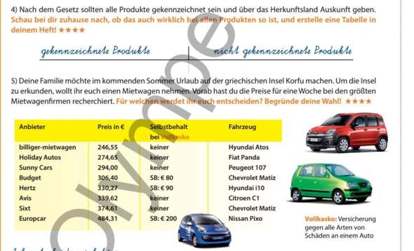 Welches Auto Wurdet Ihr Von Den Acht Auswahlen Mieten Geografie Mietwagen Auto Mieten