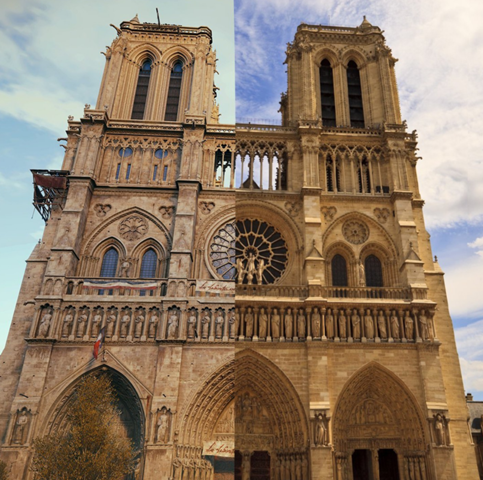 Welches der beiden Notre-Dame Kathedralen ist die Echte und welche ist die aus einem Videospiel?