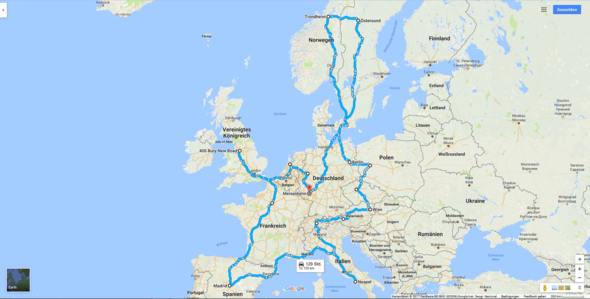 vorläufige Route - (Auto, Europa, Roadtrip)