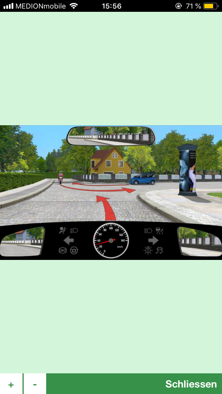 welches verhalten ist hier richtig auto auto und motorrad