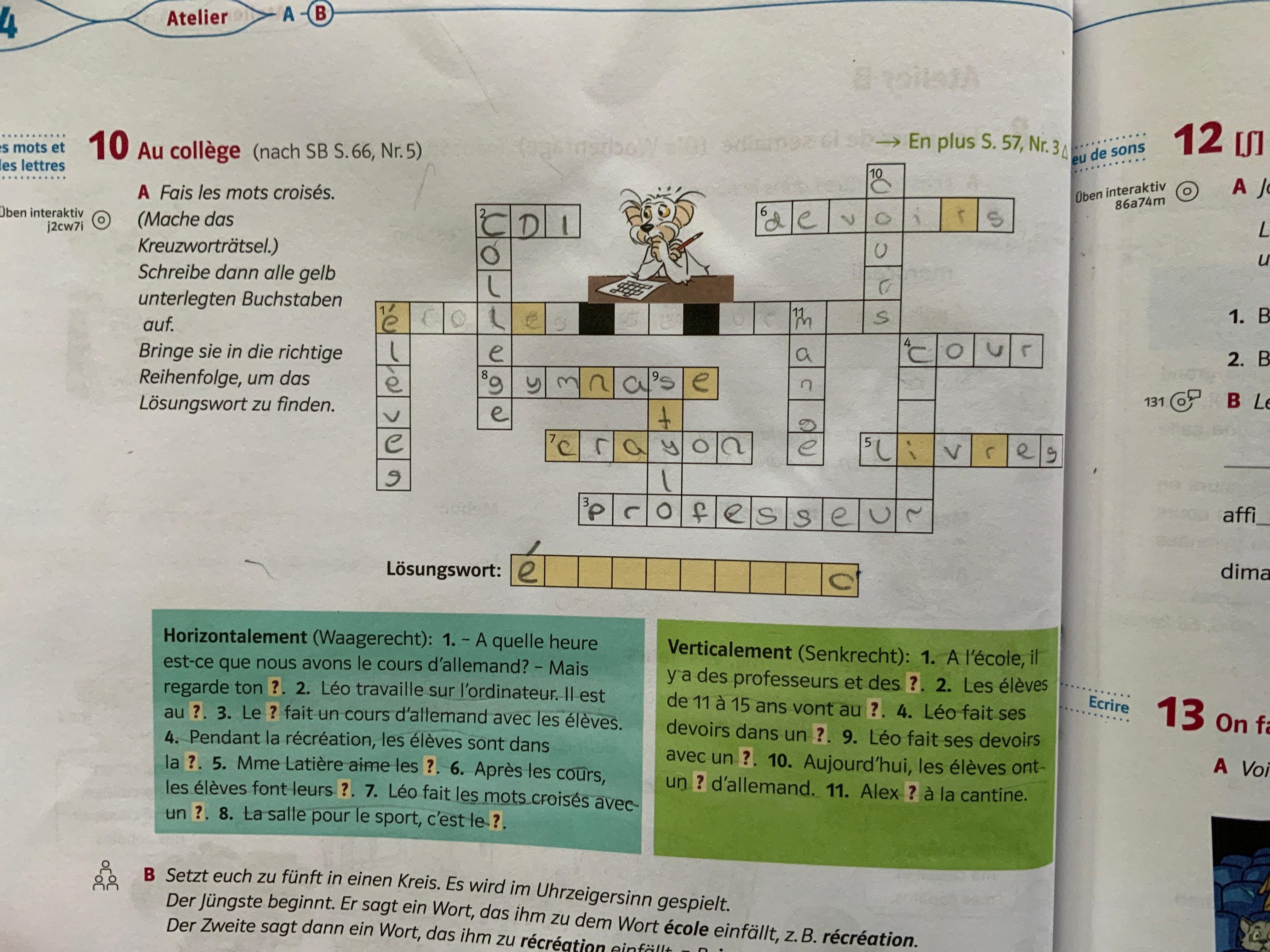 Welches Wort Ergeben Diese Buchstaben Franzosisch Schule Sprache Aufgabe