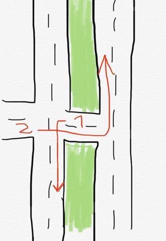 Wer darf hier zuerst fahren (Vorfahrt)? (Auto, Auto und Motorrad
