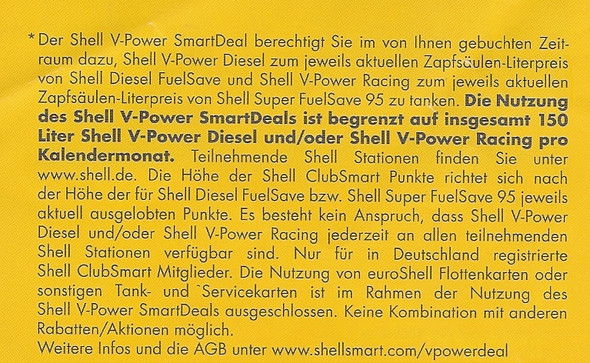 Wer hat die Neuen Shell V-Power SmartDeal Konditioinen mitbekommen?