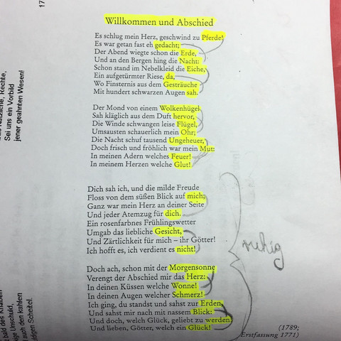 Wer ist das lyrische Ich von Willkommen und Abschied? (Schule, Musik ...