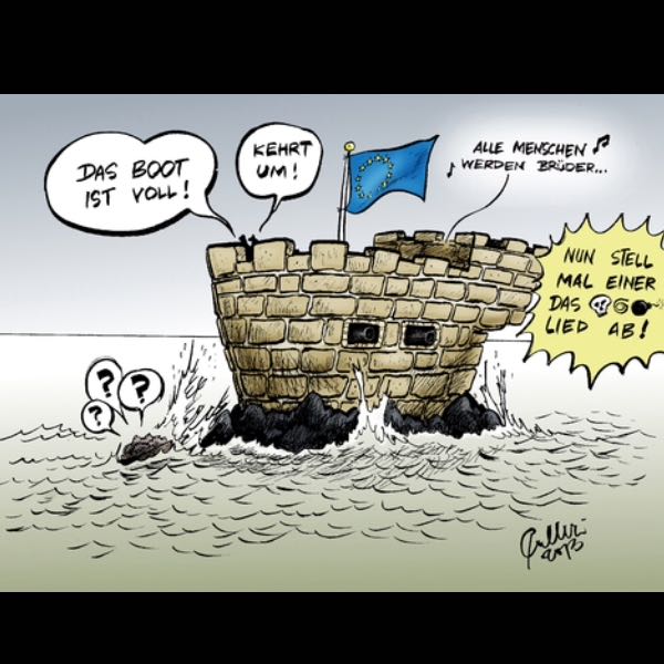 Wer Kann Dieses Bild Interpretieren Zur Fluchtlingspolitik Politik Boot Karikatur