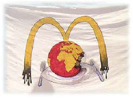 Hilfe! - (McDonald's, Karikatur, Globalisierung)