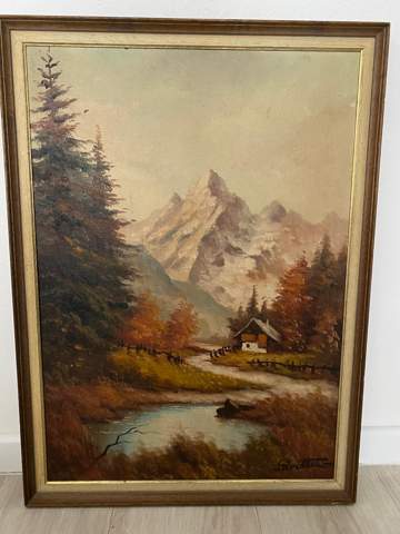 Wer kann Signatur / Unterschrift auf dem Gemälde entziffern? oder gerne  weiteres, zum Bild nennen. Habe dieses Bild erstanden. Wer kann mir  weiterhelfen? (Computer, Kunst, malen)