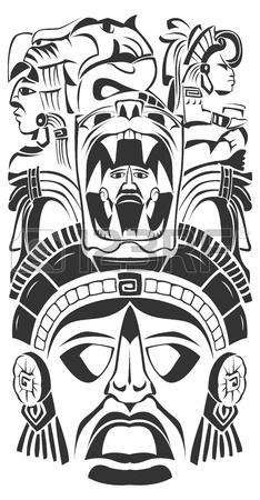 Mexikanische Maya Vektormaske  - (Sprache, Mexiko, Archäologie)