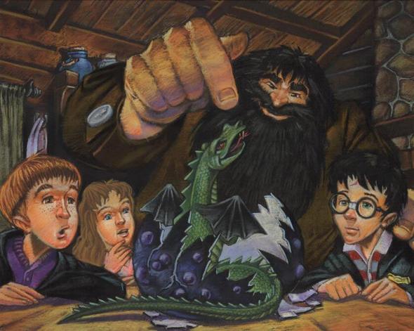 Hagrid und sein Drache Norbert - (Bilder, zeichnen, Harry Potter)