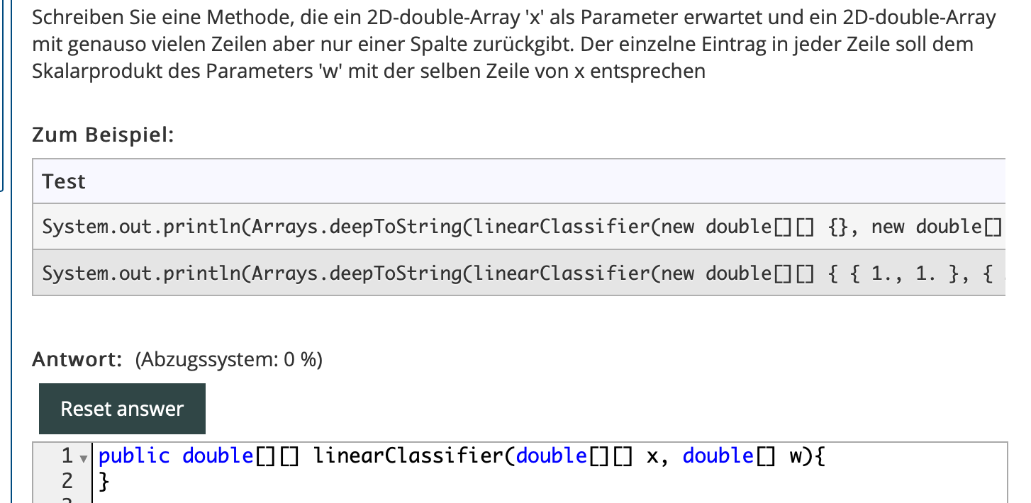 Wer Versteht Diese Java Array Array Aufgabe Mit Skalar Produkt Was Muss Man Hier Tun Computer Programmieren Informatik